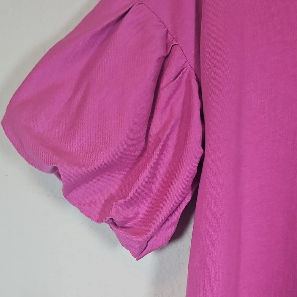 Zara Pink Short Ruffled Sleeve T-Shirt Dress Size M - Picture 2 of 5